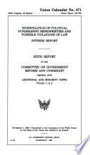 Investigation of Political Fundraising Improprieties and Possible Violations of Law