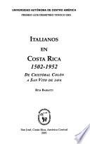 Italianos en Costa Rica, 1502-1952