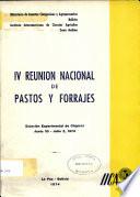 IV Reunion Nacional de Pastos Y Forrajes