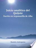 Juicio anal?tico del Quijote