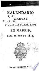Kalendario manual y guía de forasteros en Madrid