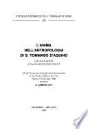 L'anima nell'antropologia di S. Tommaso d'Aquino