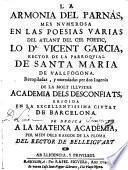 La armonia del Parnas (etc.)