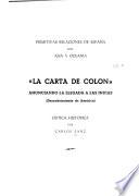 La carta de Colón anunciando la llegada a las Indias, descubrimiento de América; crítica histórica