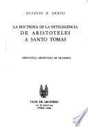 La doctrina de la inteligencia de Aristóteles a Santo Tomás