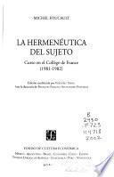La hermenéutica del sujeto