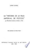 La Historia de la villa imperial de Potosí