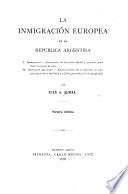 La inmigración europea en la República Argentina
