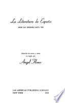 La literatura de España desde sus origenes hasta 1700