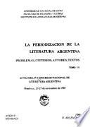 La periodización de la literatura argentina