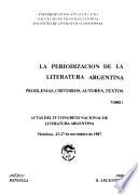 La periodización de la literatura argentina