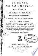 La perla de la America provincia de santa Marta