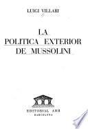 La política exterior de Mussolini