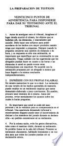 La preparacion de testigos
