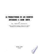La productividad en los escritos anteriores a Adam Smith