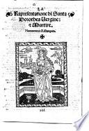 La rapresentatione di Santa Dorotea Vergine e martire, In verse