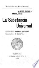 La substancia universal