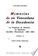 La vergüenza de América. La oposición. Apéndice documental: 1920-1935. 4. ed. venezolana