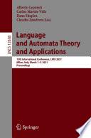 Language and Automata Theory and Applications