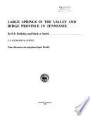 Large Springs in the Valley and Ridge Province in Tennessee