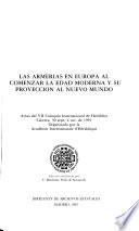 Las armerías en Europa al comenzar la Edad Moderna y su proyección al Nuevo Mundo