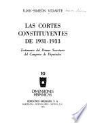 Las Cortes Constituyentes de 1931-1933