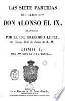 Las Siete Partidas del Sabio Don Alonso el IX, 1