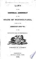 Laws of the Commonwealth of Pennsylvania