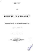 Laws of the Territory of New Mexico Passed by the Legislative Assembly Session of 1862-63