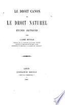 Le droit canon et le droit natural