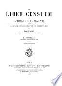Le liber censuum de l'eglise romaine
