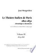 Le Théâtre-Italien de Paris 1801-1831