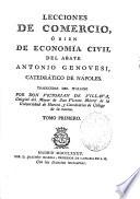 Lecciones de comercio, ó bien de economía civil