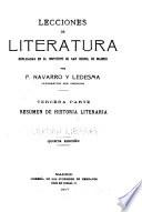Lecciones de literatura explicadas en el Instituto de San Isidro, de Madrid: pte. Preceptiva general. 4. ed. con numerosos índices de ejercicios prácticos (1907, 174 p.)
