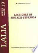 Lecciones de sintaxis española