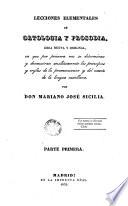 Lecciones elementales de Ortologia y Prosodia