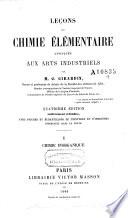 Leçons de chimie élémentaire appliquée aux arts industriels: Chimie inorganique