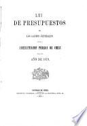 Lei de presupuestos de los gastos jenerales de la administración publica de Chile