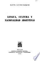 Lengua, cultura y nacionalidad Argentinas
