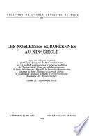 Les Noblesses européennes au XIXe siècle