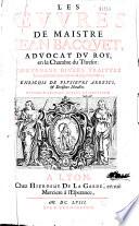 Les Oeuvres de maistre Iean Bacquet... (éd. par N. Belut - Traitté de diverses questions par N. Belut)