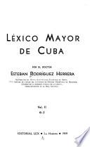 Léxico mayor de Cuba