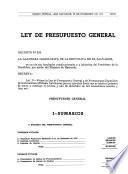 Ley de presupuesto general y de presupuestos especiales de instituciones oficiales autónomas