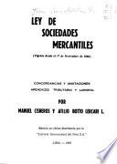 Ley de sociedades mercantiles, vigente desde el 1.o de noviembre de 1966