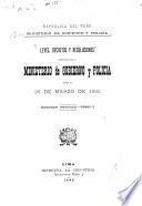 Leyes, decretos y resoluciones expedidos por el Ministerio de gobierno y policia