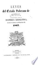 Leyes del estado soberano de Apure, sancionadas por la Asamblea legislativa en sus sesiones ordinarias de 1867