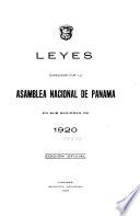 Leyes expedidas por la Asamblea nacional de Panama en les sesiones ordinarias y extraordinarias de