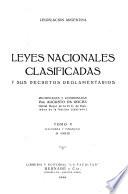 Leyes nacionales clasificadas y sus decretos reglamentarios