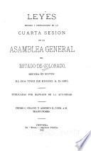 Leyes pasadas en la ... sesion de la Asembléa general del estado de Colorado