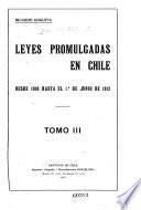 Leyes promulgadas en Chile desde 1810 hasta el 1. ̊de junio de 1912: 1887-1901